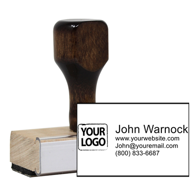Custom Text Logo Hand Stamp - alternate view