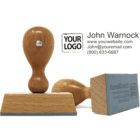 Custom Text Logo Hand Stamp