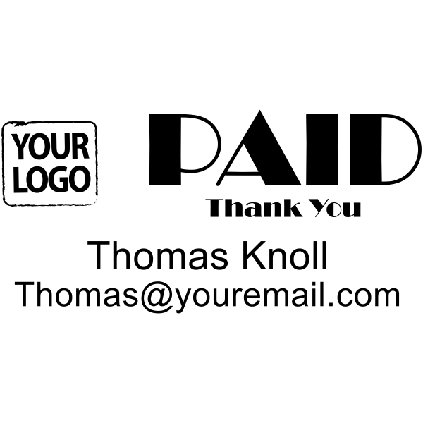 PAID office stamp with custom logo