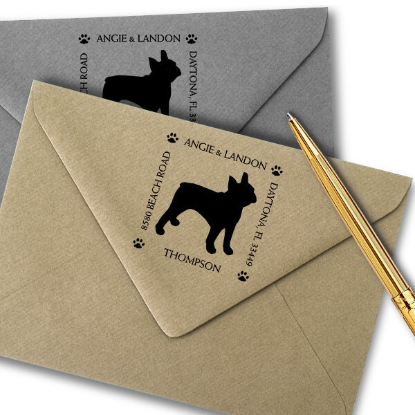 Boston Terrier Pet Lover Dog Return Address Stamp