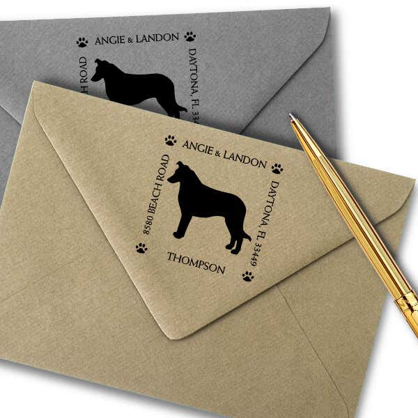 Border Collie Pet Lover Dog Address Stamp Imprint Example