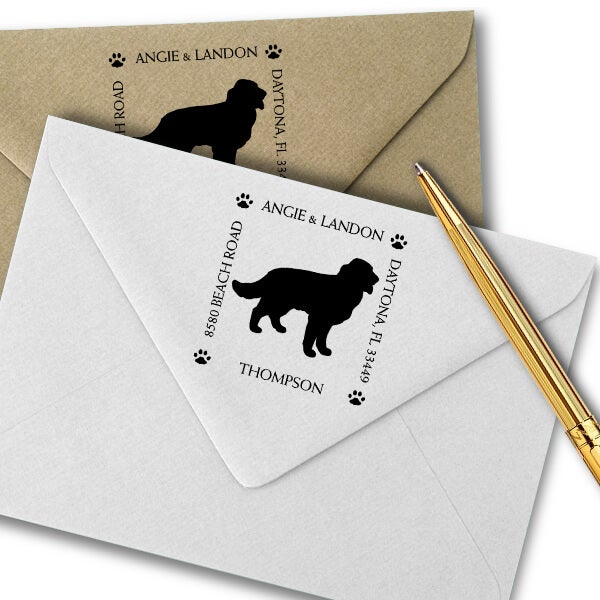 Golden Retriever Dog Custom Address Stamp Simply Stamps