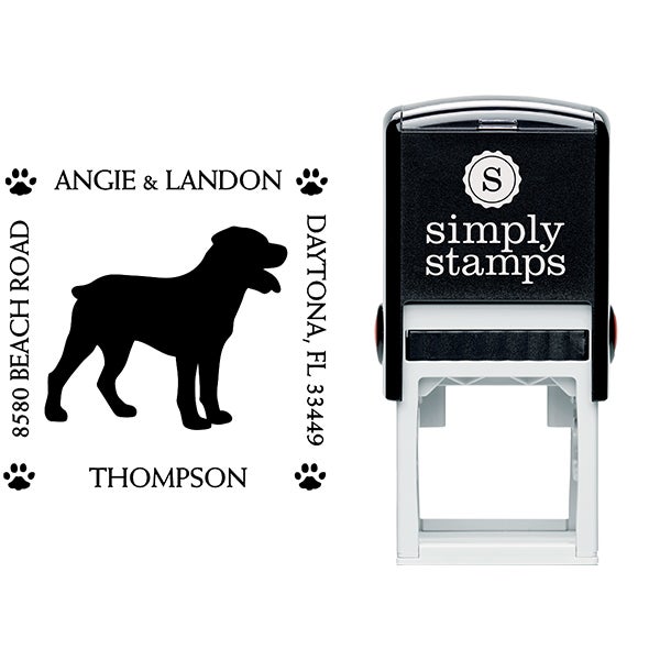 Rottweiler Pet Lover Dog Address Stamp Body and Design