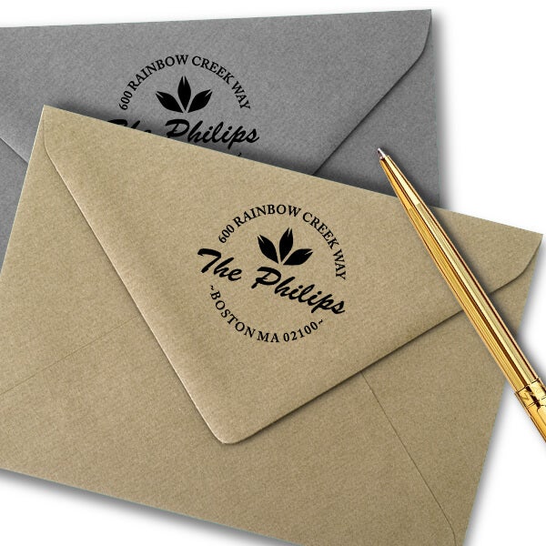 Phillips Round Return Address Stamp