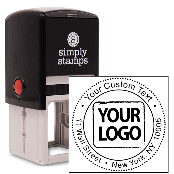 Custom Logo Round Address Stamp