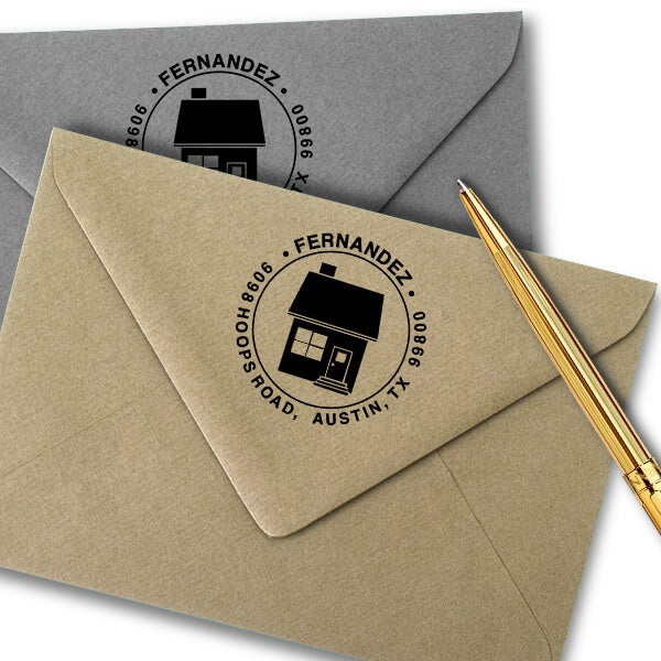 Home Round Return Address Stamp