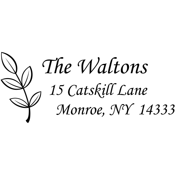 Walton Leaf Stem Address Stamp