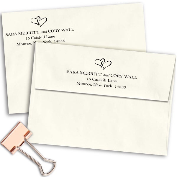 Linked Hearts Address Stamp