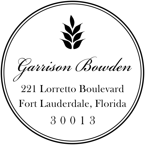 Garrison Round Address Stamp