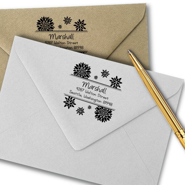 Walton Flower Address Stamp
