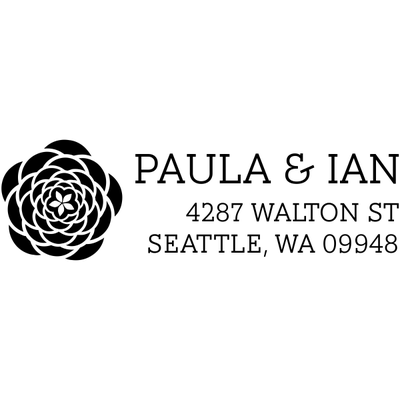 Open Flower Address Stamp