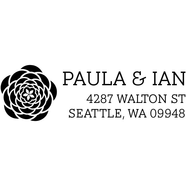 Open Flower Address Stamp