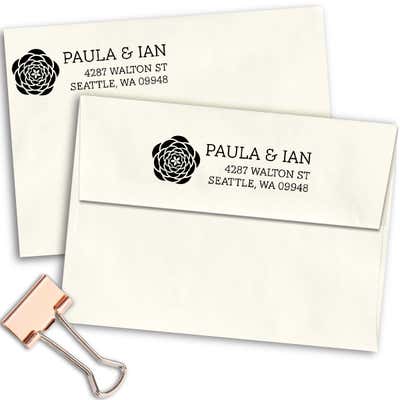 Walton Open Flower Address Stamp - alternate view
