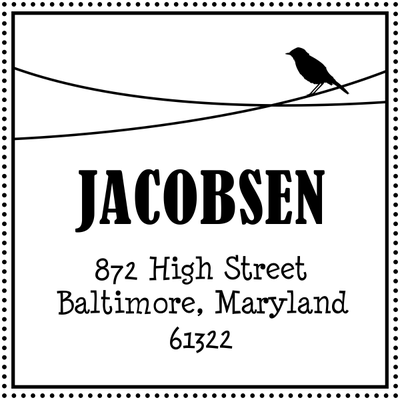 Bird on Wire Address Stamp