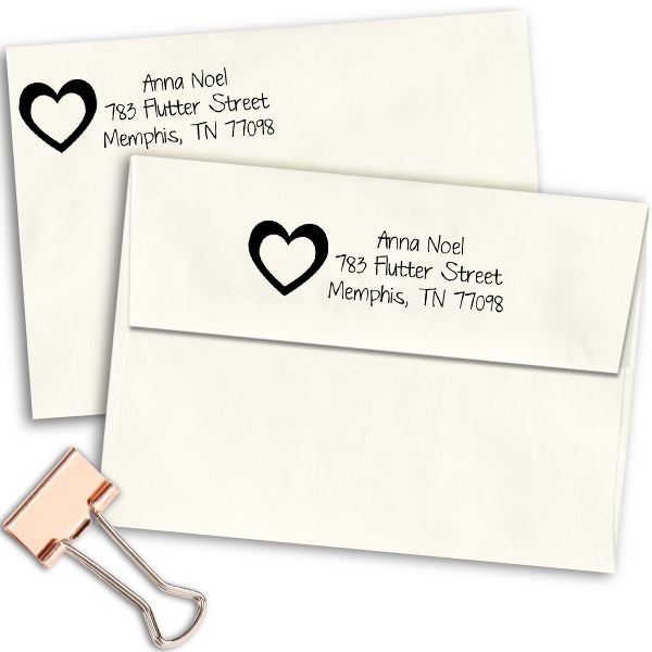 Noel Heart Address Stamp