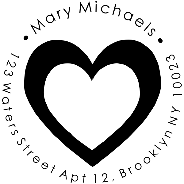 Michaels Heart Round Address Stamp