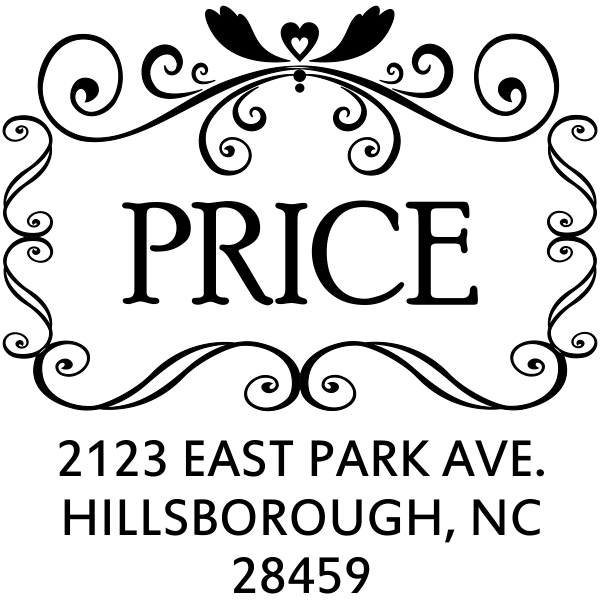 Price Curves Square Address Stamp