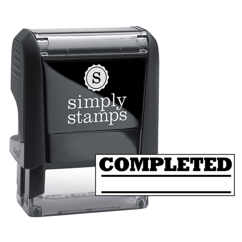 Completed with Lines Stock Stamp
