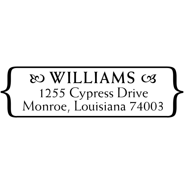 Williams Plate Address Stamp