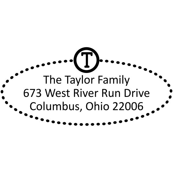 Taylor Oval Address Stamp