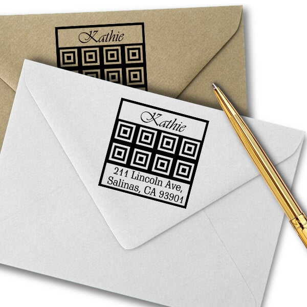 Lincoln Tile Square Address Stamp