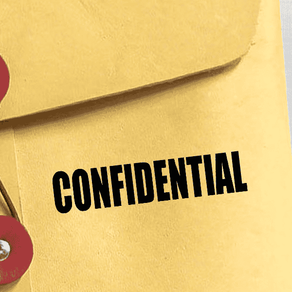 CONFIDENTIAL Bold Letter Stock Stamp
