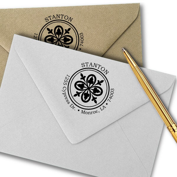 Stanton Deco Round Address Stamp
