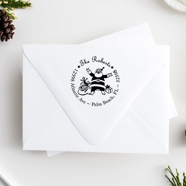 Roberts Santa Round Address Stamp