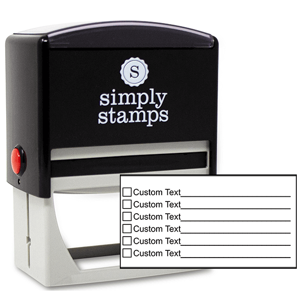 6 Line Box Form Custom Rubber Stamp