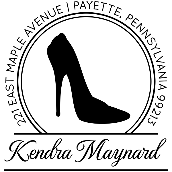 High Heel Calligraphy Script Return Address Stamp