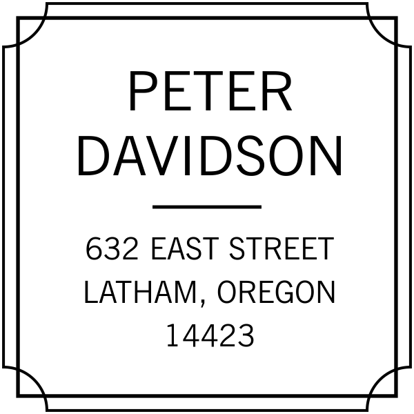 Scalloped Frame Border Return Address Stamp