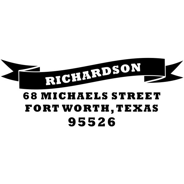 Bold Name Banner Return Address Stamp