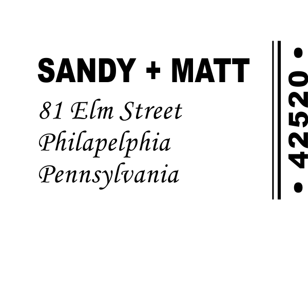 Side Zip Code Cursive Script Return Address Stamp