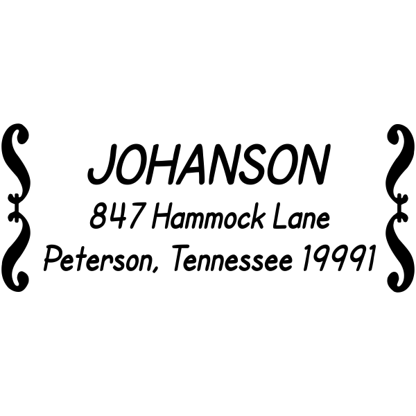 Deco Brackets Return Address Stamp