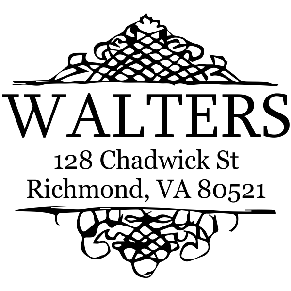 Sharp Curves Accent Return Address Stamp