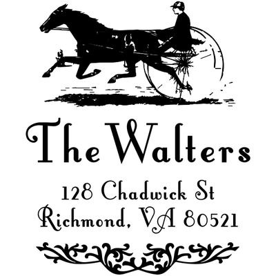 Antique Horse Carriage Address Stamp