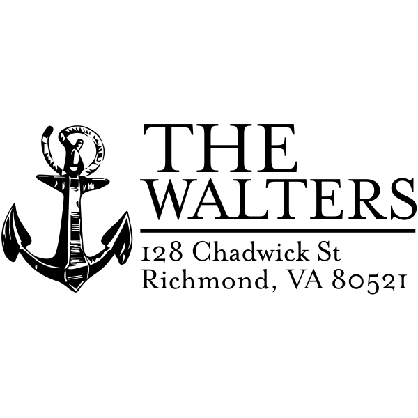 Nautical Sailor Anchor Return Address Stamp