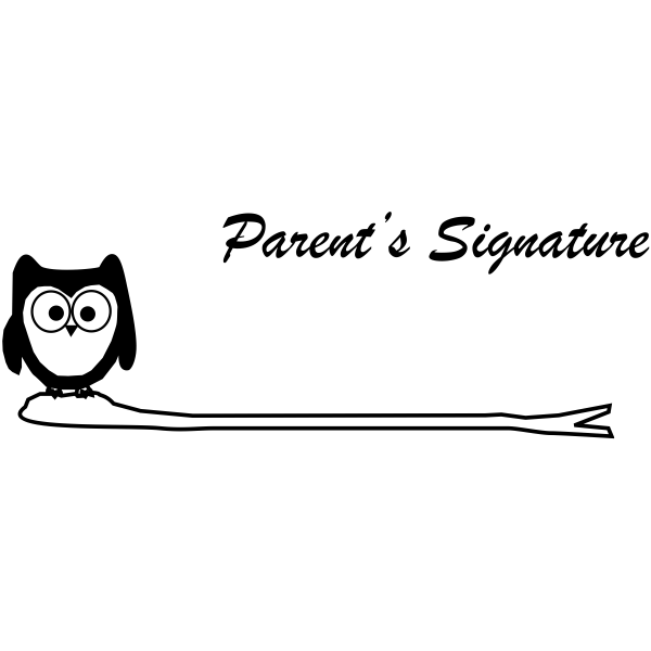 Owl On Branch Parent's Signature Required Teacher Stamp
