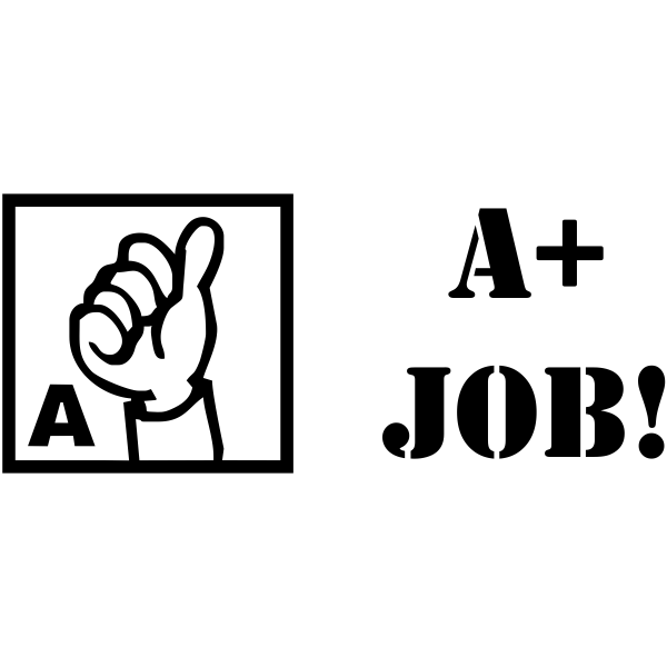 A+ JOB! Thumbs Up Teacher Grading Stamp