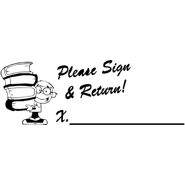 Student Book Stack Sign and Return Teacher Stamp