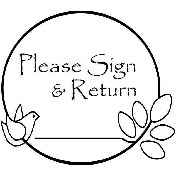Bird Branch Sign and Return Teacher Stamp