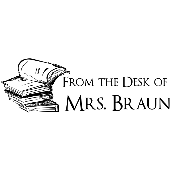 Book Stack From The Desk Of Custom Teacher Stamp