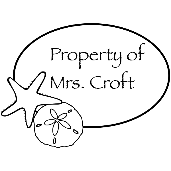 Star Fish Property Of Custom Teacher Name Stamp