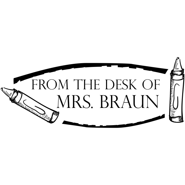 Crayons From The Desk Of Custom Teacher Stamp