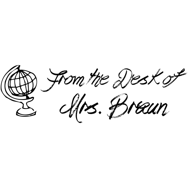 Globe From The Desk Of Custom Teacher Stamp