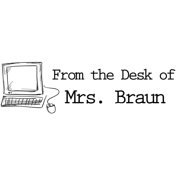 Computer From The Desk Of Custom Teacher Stamp