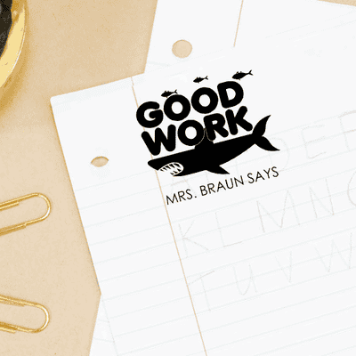 GOOD WORK Shark Teacher Feedback Stamp - alternate view
