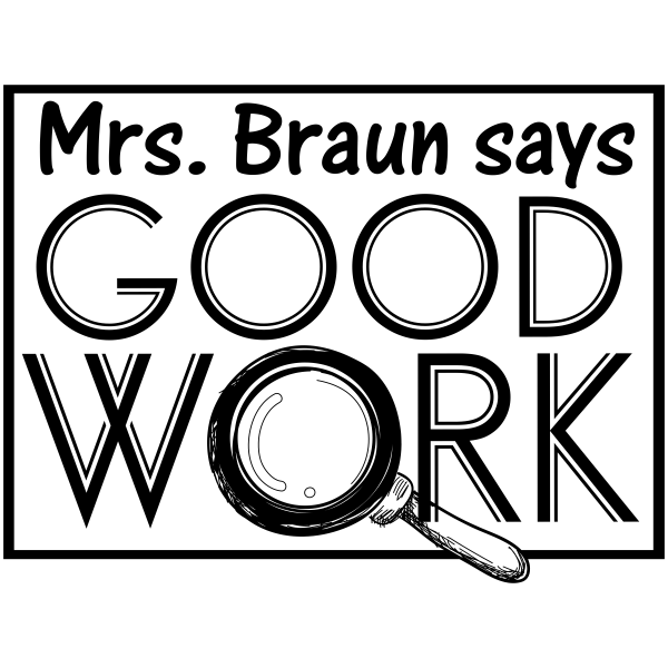 Good Work Magnifying Glass Teacher Feedback Stamp
