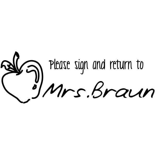 Sign & Return Stamp with Apple