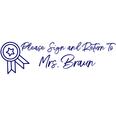 Sign Return teacher rubber stamp
